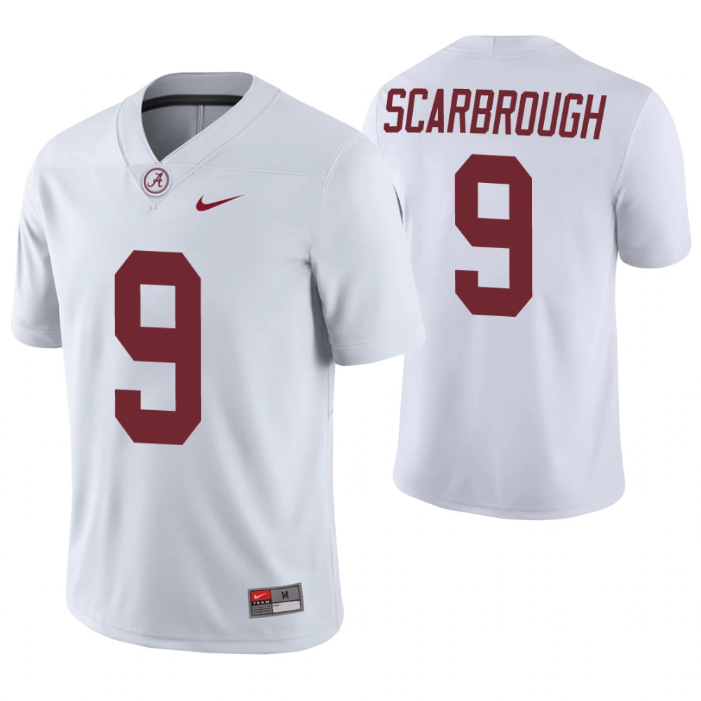 Alabama Crimson Tide 9 Bo Scarbrough Game College Football Jersey White