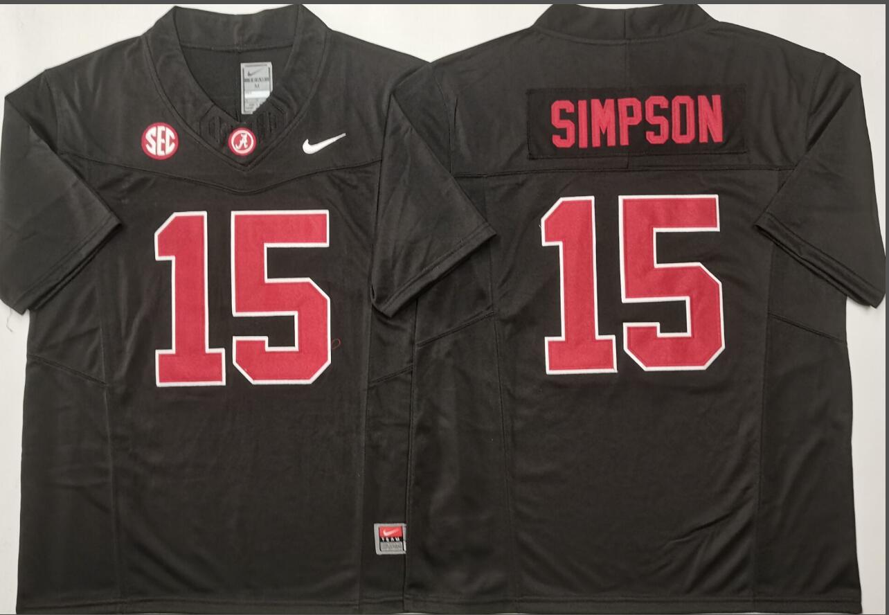 Alabama Crimson Tide Black #15 SIMPSON