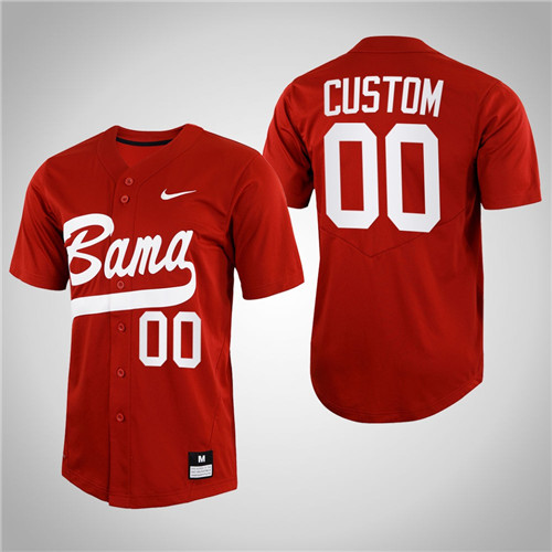Alabama Crimson Tide Custom Full-Button College Baseball Jersey Crimson