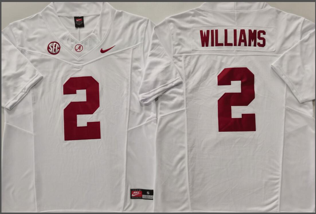Alabama Crimson Tide White #2 WILLIAMS Jersey