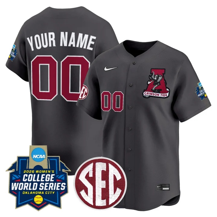 Alabama Softball 2026 World Series (WCWS) Vapor Premier Limited Custom Jersey BLACK