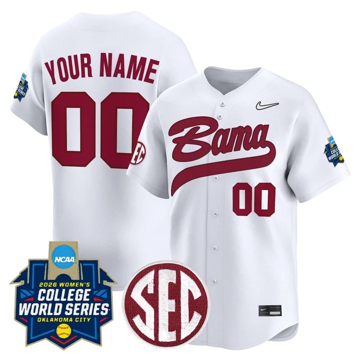Alabama Softball 2026 World Series (WCWS) Vapor Premier Limited Custom Jersey WHITE