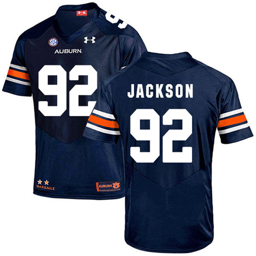 Alec Jackson Auburn Tigers Men's Jersey - #92 NCAA Navy Blue Stitched Authentic