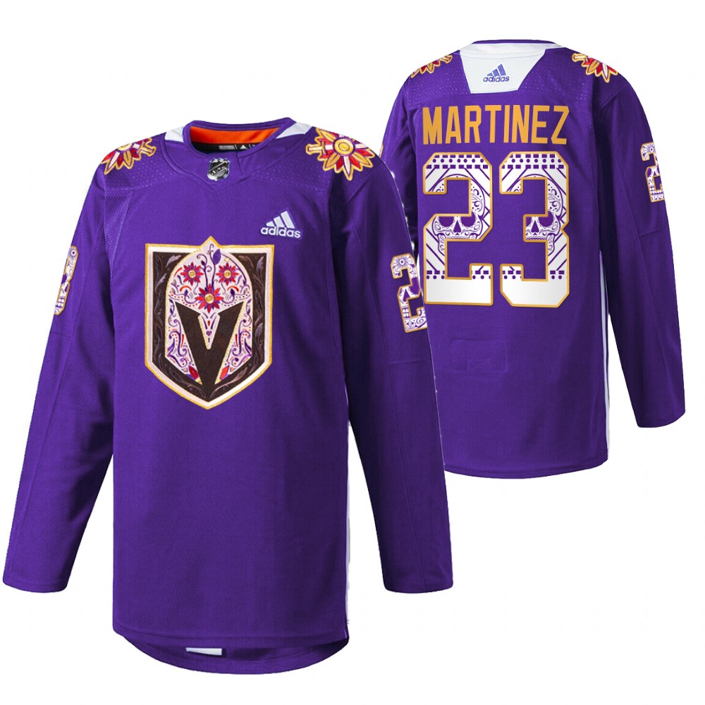 Alec Martinez Jersey Vegas Golden Knights Hispanic Heritage 2021 Purple Warmup