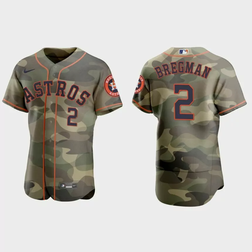 Alex Bregman Houston Astros 2021 National Armed Forces Day Authentic Jersey – Camo