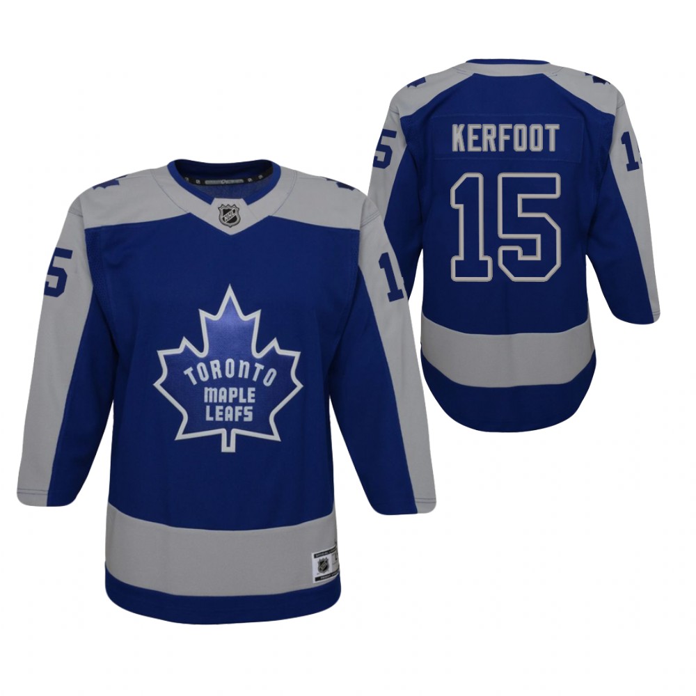 Alexander Kerfoot Toronto Maple Leafs 2021 Reverse Retro Blue Youth Jersey Replica