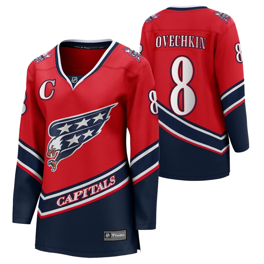 Alexander Ovechkin Washington Capitals 2021 Reverse Retro Red Women Jersey Special Edition