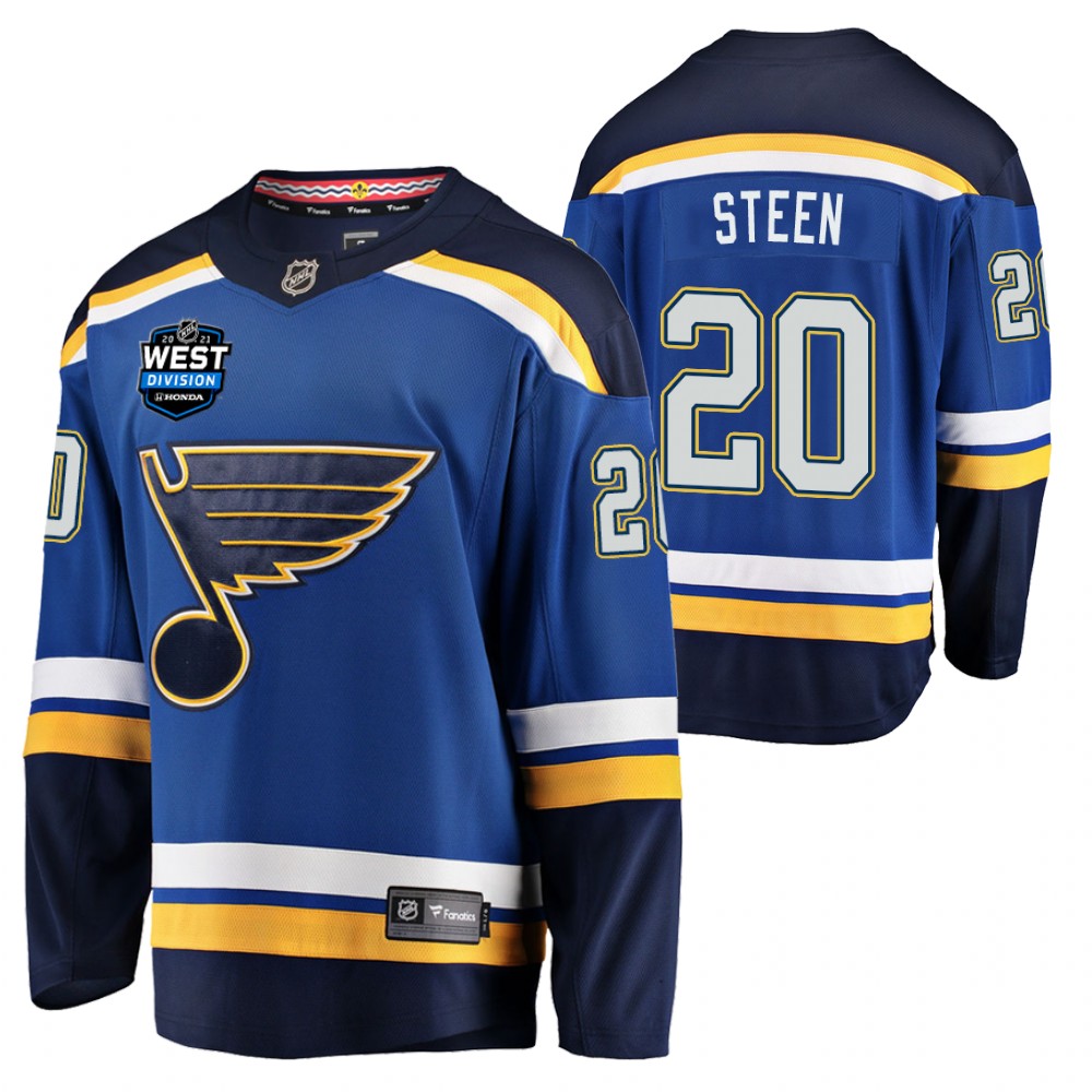 Alexander Steen Blues 2021 East Division Patch Jersey Blue Home