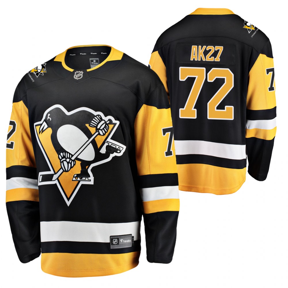 Alexei Kovalev AK27 Nickname Jersey Penguins Home Breakaway Black