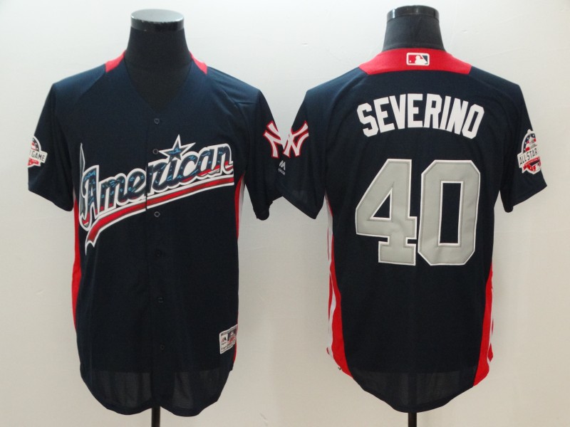 American League 40 Luis Severino Navy 2018 MLB All-Star Game Home Run Derby Jersey