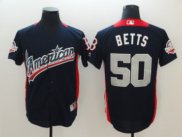 American League 50 Mookie Betts Navy 2018 MLB All-Star Game Home Run Derby Jersey