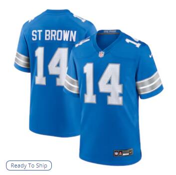 Amon-Ra St. Brown Detroit Lions Nike Game Jersey - Blue