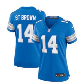 Amon-Ra St. Brown Detroit Lions Nike Women's Team Game Jersey - Blue
