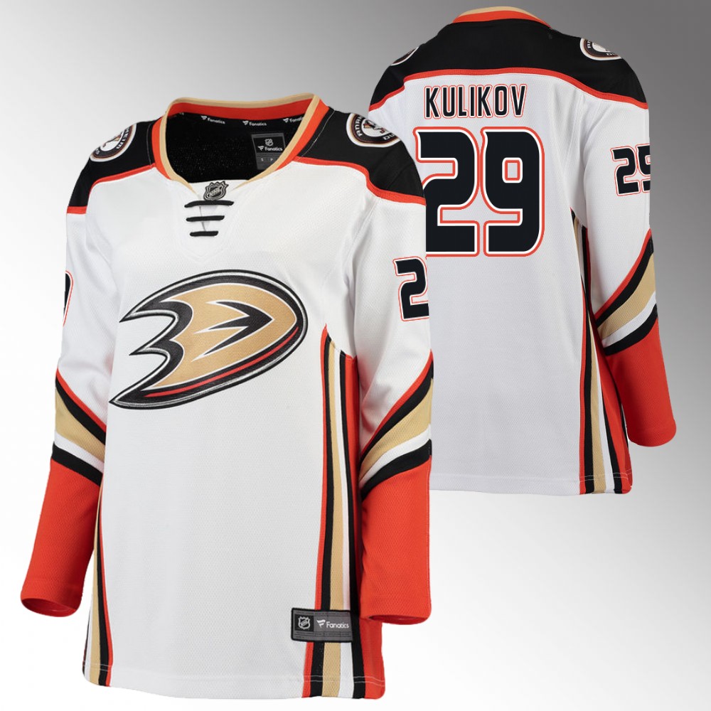 Anaheim Ducks Dmitry Kulikov Women White Away Jersey