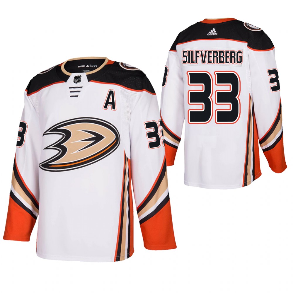 Anaheim Ducks Jakob Silfverberg White 2021 Authentic Away Jersey