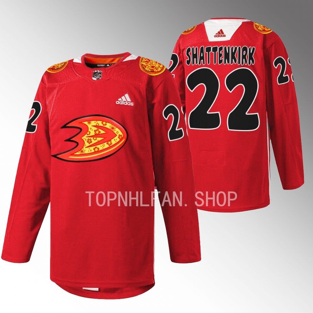 Anaheim Ducks Kevin Shattenkirk 2023 Lunar New Year Red Rabbit Warmup Jersey