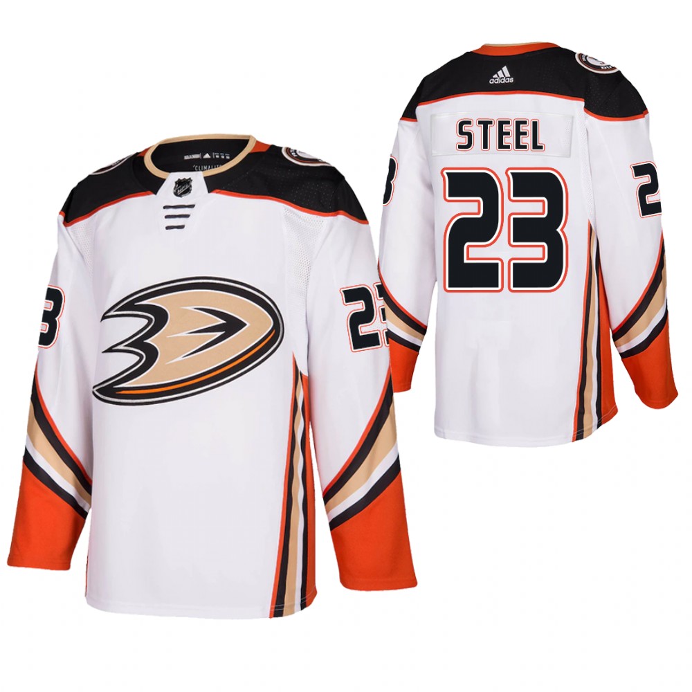Anaheim Ducks Sam Steel White 2021 Authentic Away Jersey