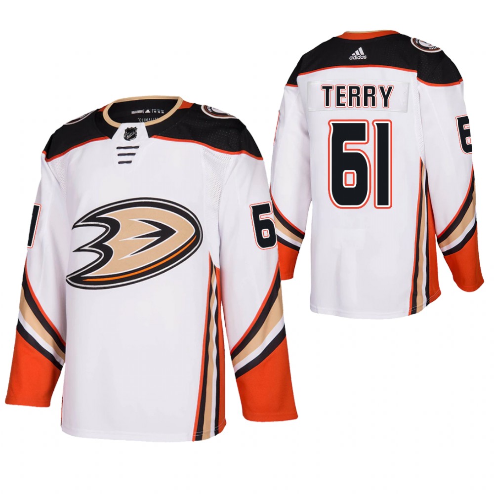 Anaheim Ducks Troy Terry White 2021 Authentic Away Jersey