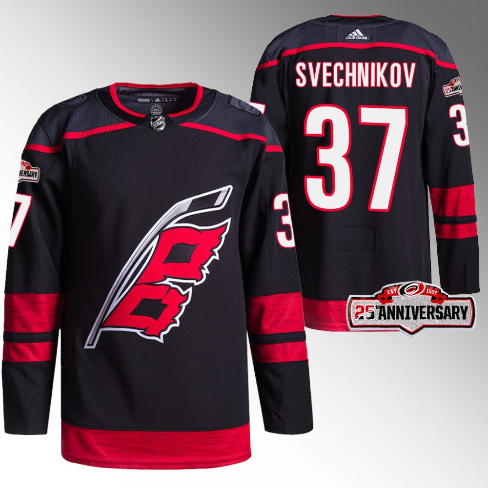 Andrei Svechnikov Carolina Hurricanes 25th Anniversary Black 2022-23 Authentic Home Jersey