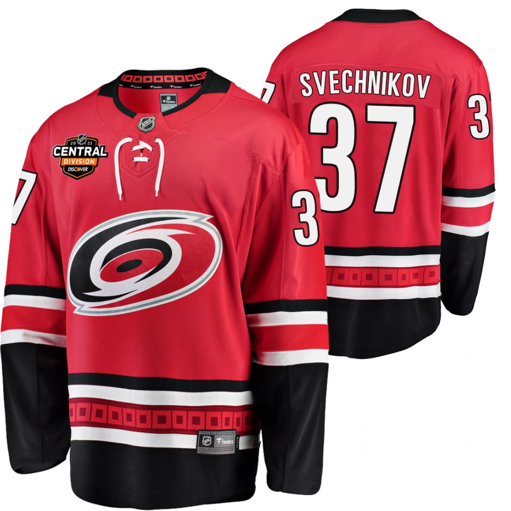 Andrei Svechnikov Hurricanes 2021 Central Division Patch Jersey Red Home
