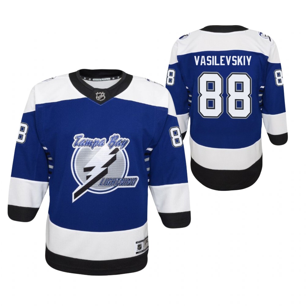 Andrei Vasilevskiy Tampa Bay Lightning 2021 Reverse Retro Blue Youth Jersey Replica