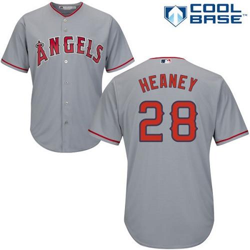 Angels #28 Andrew Heaney Grey Road Women's Stitched MLB Jersey