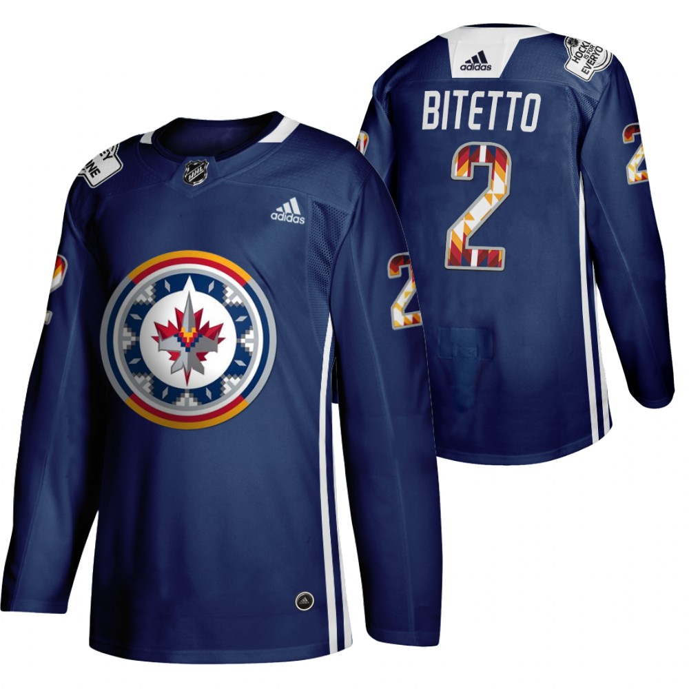 Anthony Bitetto Jets 2020 WASAC Night Indigenous Heritage Navy Jersey