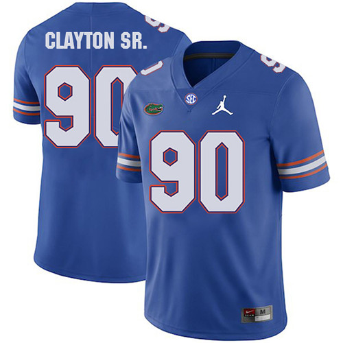 Antonneous Clayton Sr. Florida Gators Men's Jersey - #90 NCAA Blue Stitched Jordan Authentic