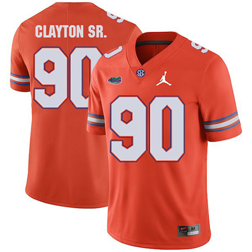Antonneous Clayton Sr. Florida Gators Men's Jersey - #90 NCAA Orange Stitched Jordan Authentic