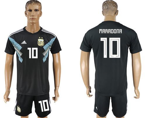 Argentina #10 Maradona Away Soccer Country Jersey