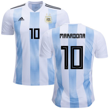 Argentina #10 Maradona Home Kid Soccer Country Jersey