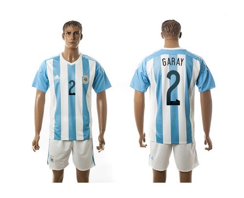 Argentina #2 Garay Home Soccer Country Jersey