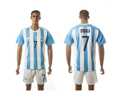 Argentina #7 Dybala Home Soccer Country Jersey