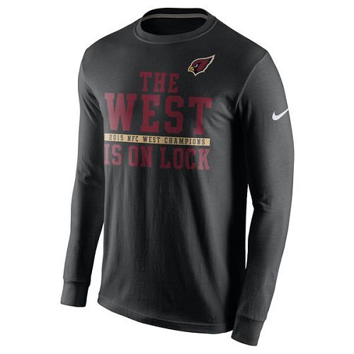 Arizona Cardinals Nike Black 2015 NFC West Division Champions Long Sleeves T-Shirt