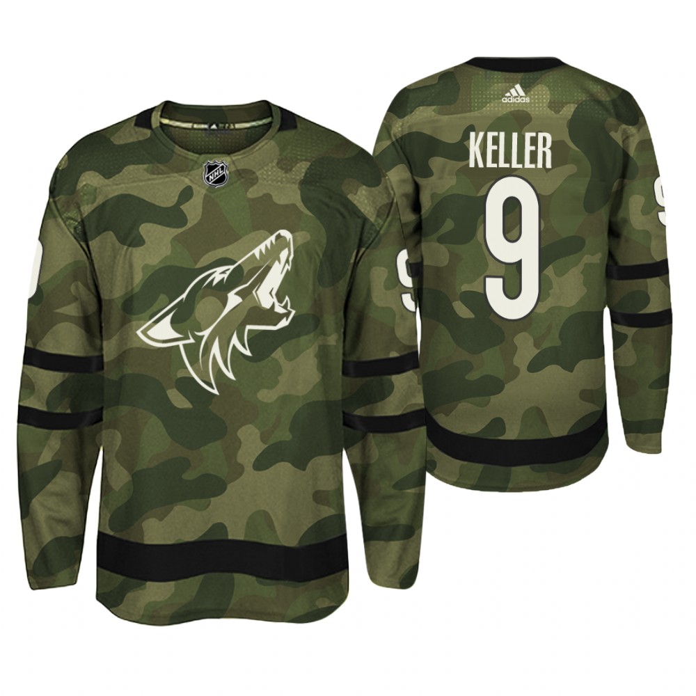 Arizona Coyotes Clayton Keller Camo Armed Special Forces Player Jersey