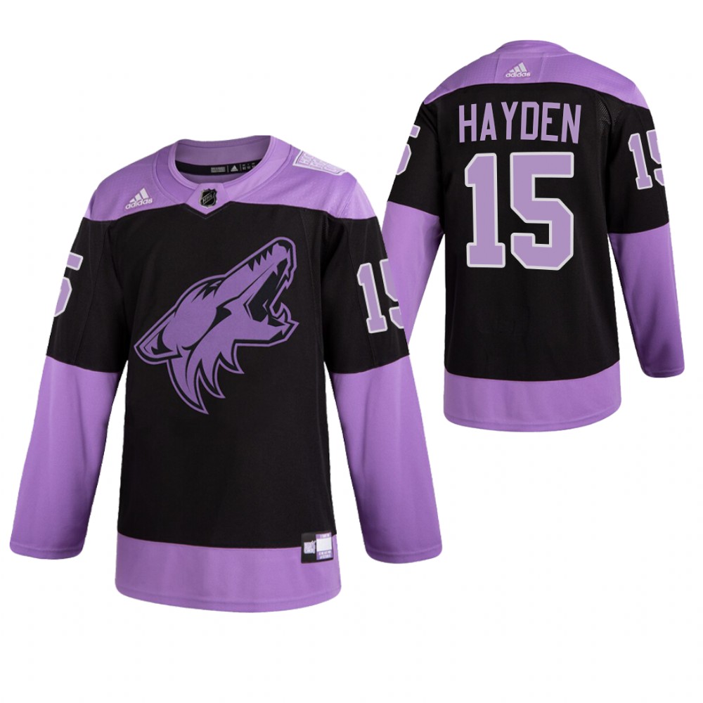 Arizona Coyotes HockeyFightsCancer John Hayden Purple Jersey Authentic