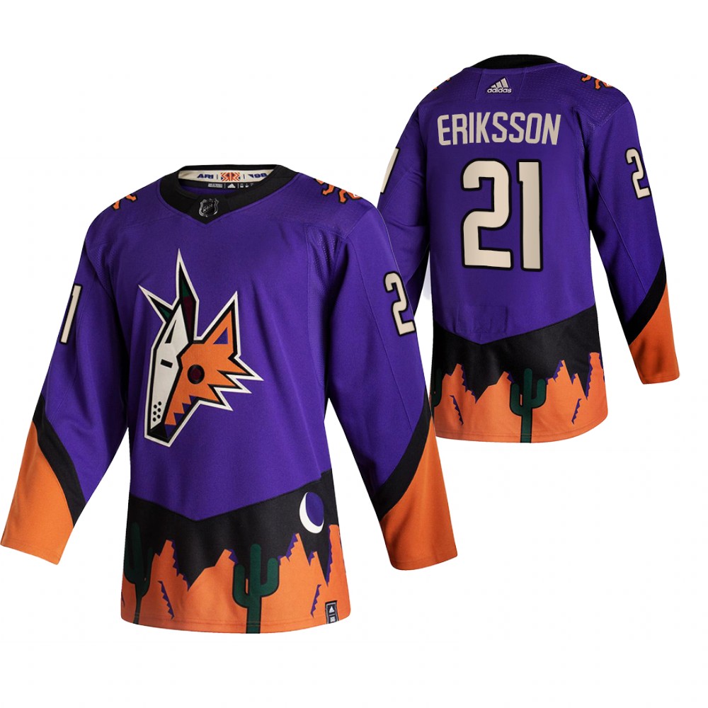 Arizona Coyotes Loui Eriksson Purple 2021 Reverse Retro Special Edition Jersey