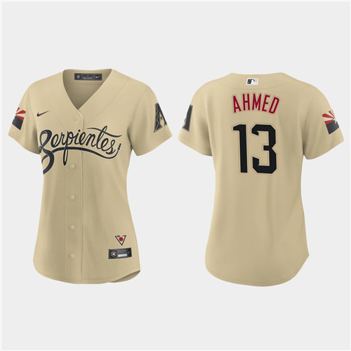 Arizona Diamondbacks #13 Nick Ahmed Women's Nike 2021 City Connect MLB Jersey Gold