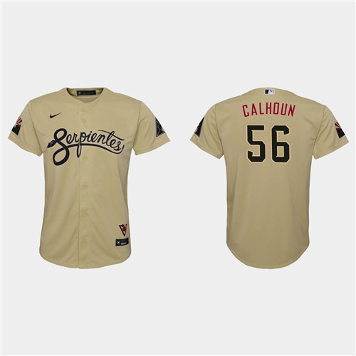 Arizona Diamondbacks #56 Kole Calhoun Youth Nike 2021 City Connect MLB Jersey Gold