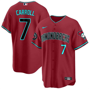 Arizona Diamondbacks 2024 Cool Base  baseball Jersey – All Stitched Red Alternate #7 Corbin Carroll