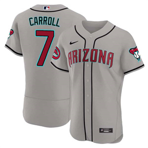 Arizona Diamondbacks 2024 Flex Base baseball  Jersey – All Stitched  Gray Road #7 Corbin Carroll