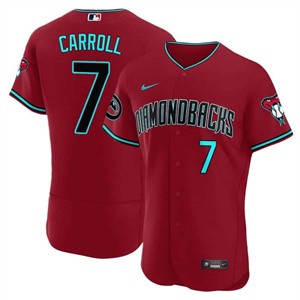 Arizona Diamondbacks 2024 Flex Base baseball  Jersey – All Stitched  Red Alternate #7 Corbin Carroll
