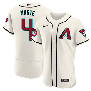 Arizona Diamondbacks 2024 Flex Base baseball  Jersey – All Stitched  White #4 Ketel Marte