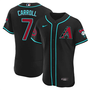Arizona Diamondbacks 2024 Flex Base baseball  Jersey – All Stitched Black Alternate #7 Corbin Carroll
