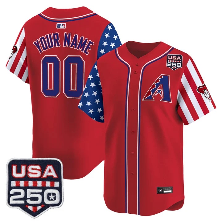 Arizona Diamondbacks America 250 Edition Vapor Premier Limited Custom Jersey RED