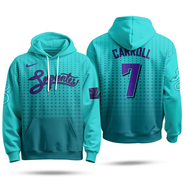 Arizona Diamondbacks Purple for Second “Serpientes” City Connect Hoodie TEAL #7 CORBIN CARROLL.webp