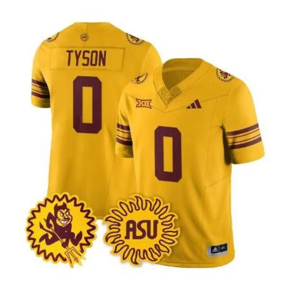 Arizona State Sun Devils #0 Jordyn Tyson Gold 1975 Throwback Football Jersey 