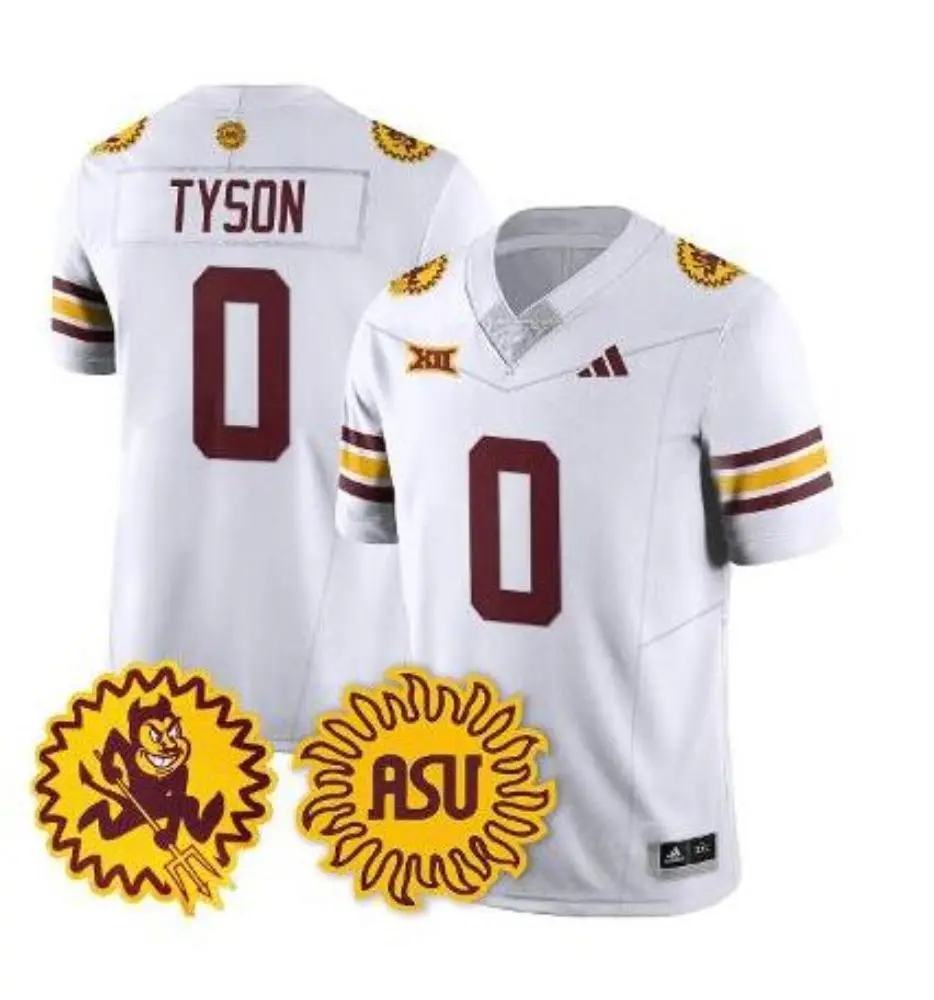 Arizona State Sun Devils #0 Jordyn Tyson White 1975 Throwback Football Jersey 