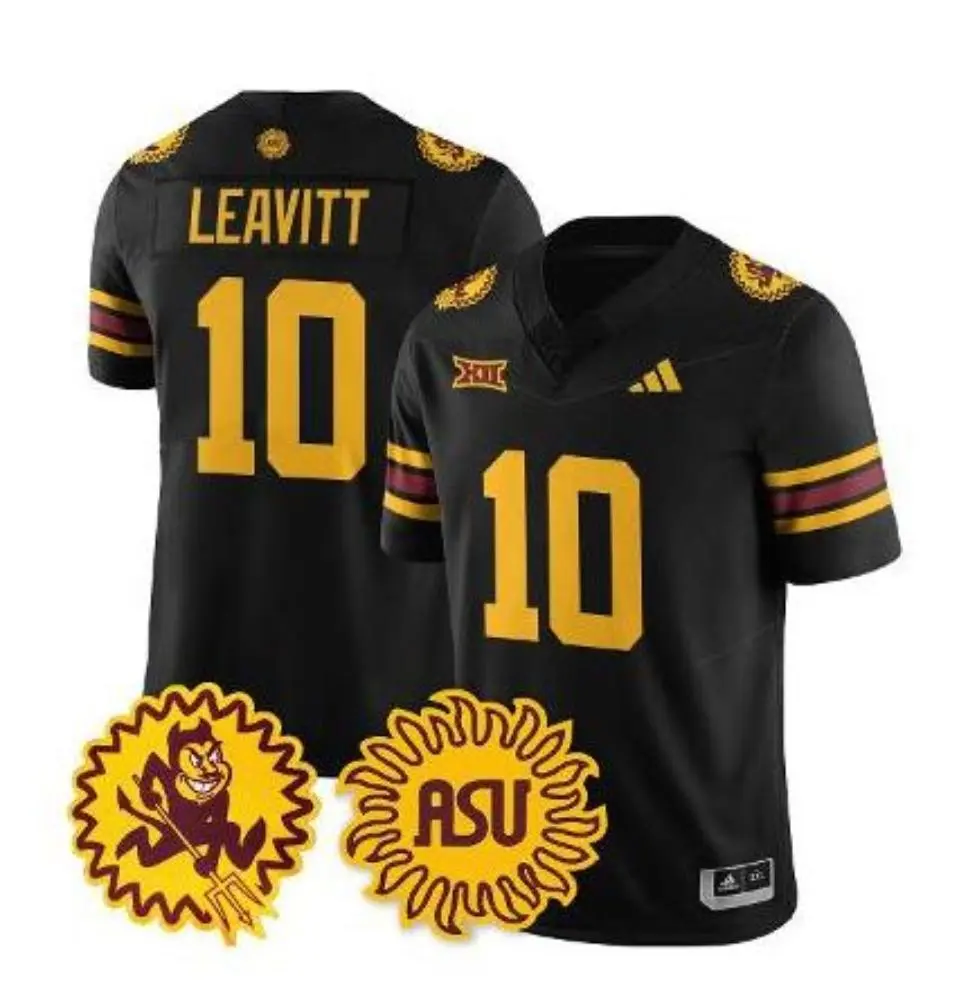 Arizona State Sun Devils #10 Sam Leavitt Black 1975 Throwback Football Jersey 