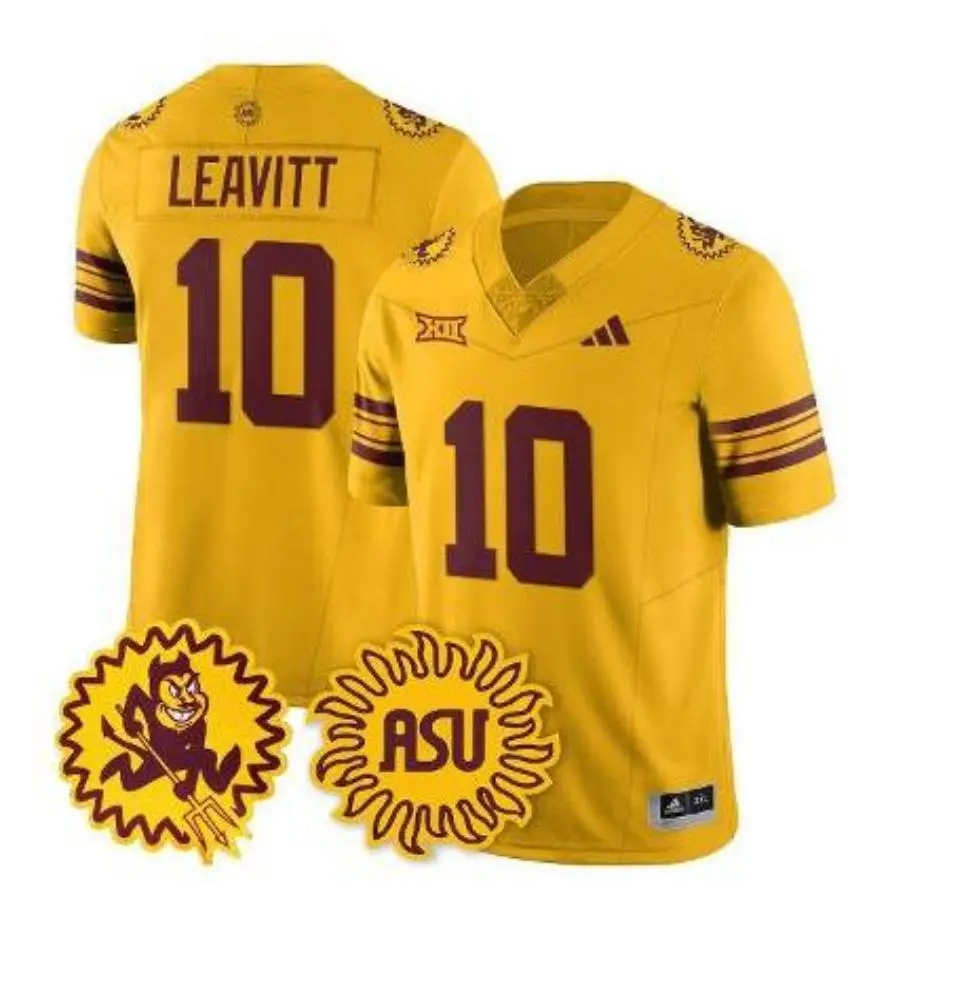 Arizona State Sun Devils #10 Sam Leavitt Gold 1975 Throwback Football Jersey 